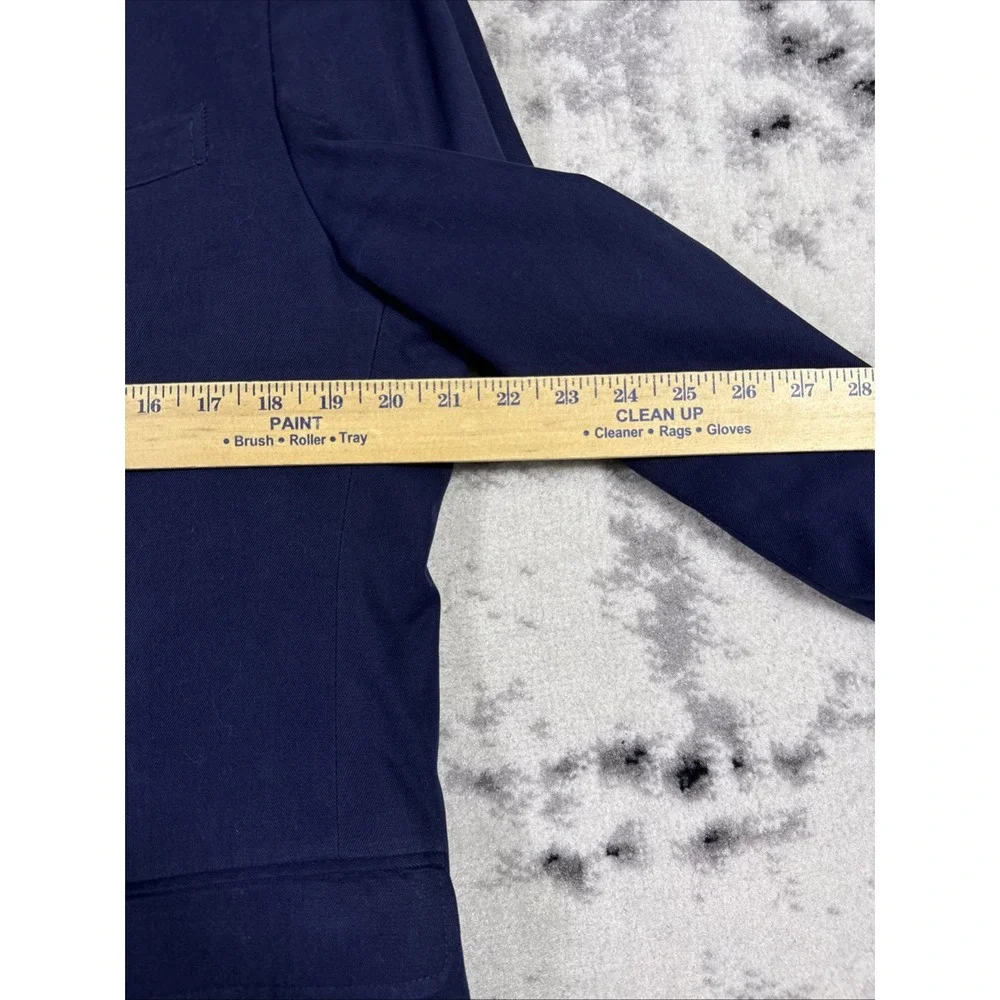 Banana Republic Blazer Mens Size 42L Navy Blue Twill Lined Office Career Elbow